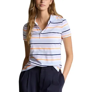 Valentine's Day Sale Rlx Ralph Lauren Women'S Printed Airflow Polo Golf Polo Shirt - Oxford Blue Multi