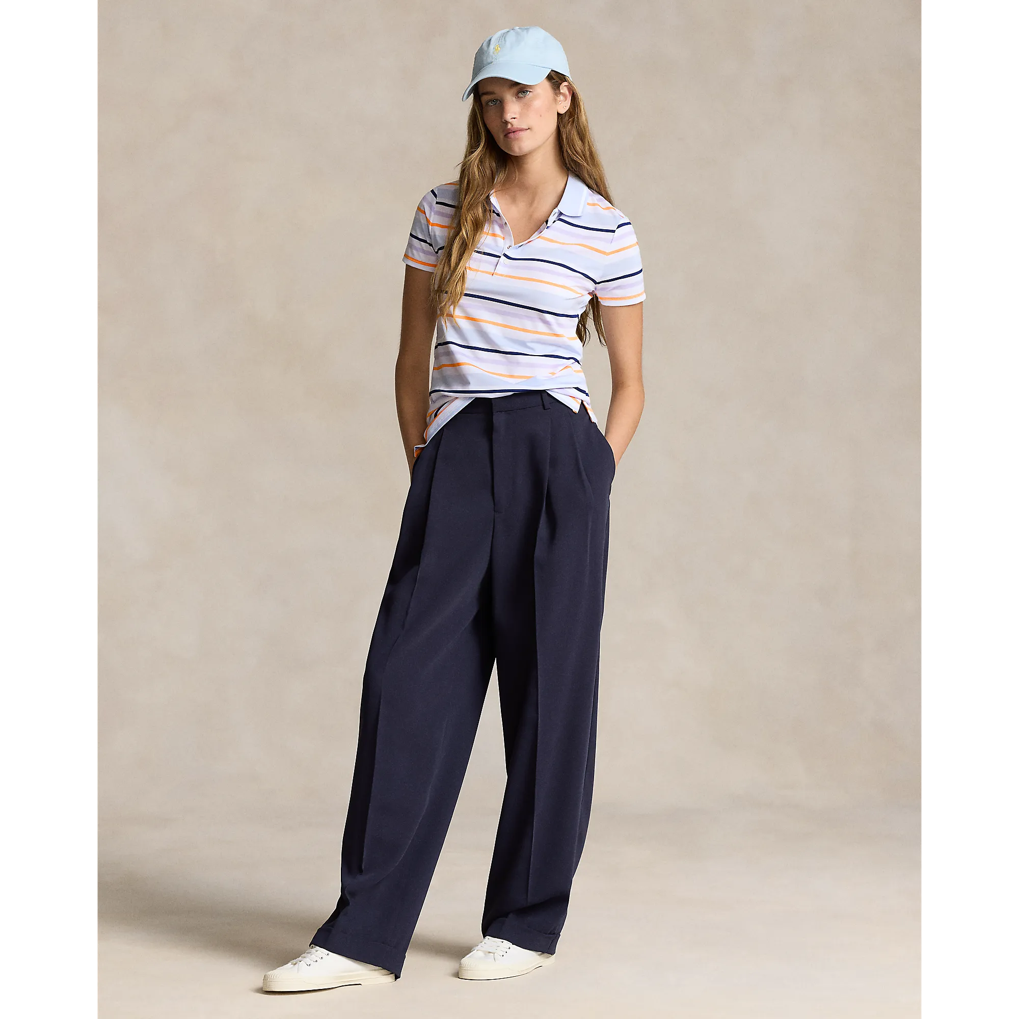 Rlx Ralph Lauren Women'S Printed Airflow Polo Golf Polo Shirt - Oxford Blue Multi Walk with Purpose Flash Sale
