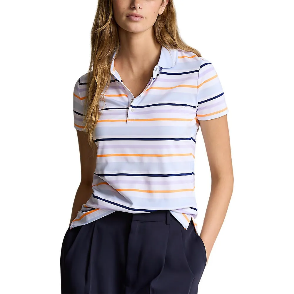 Valentine's Day Sale Rlx Ralph Lauren Women'S Printed Airflow Polo Golf Polo Shirt - Oxford Blue Multi