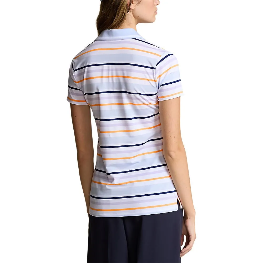 Memorial Day Sale Rlx Ralph Lauren Women'S Printed Airflow Polo Golf Polo Shirt - Oxford Blue Multi