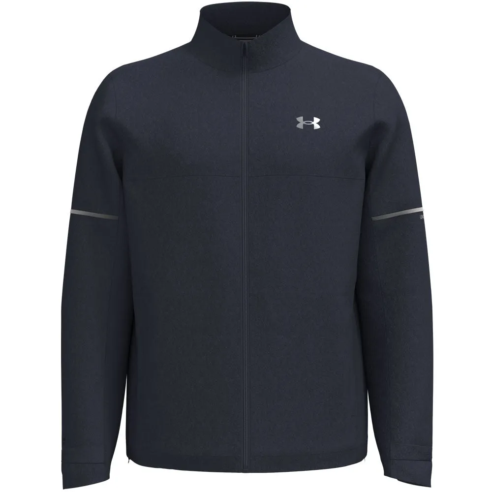 Be Unstoppable Unapologetically You Under Armour Drive Rain Waterproof Jacket - Midnight Navy/Metallic Silver