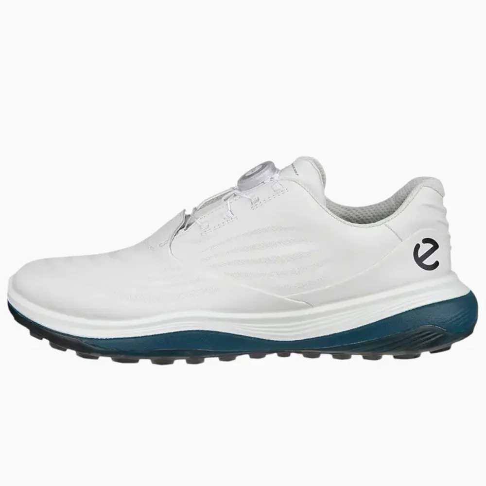 Step Into Strength President's Day Sale Ecco Golf Lt1 Hybrid Boa Spikeless Waterproof Shoes - White/Petrol
