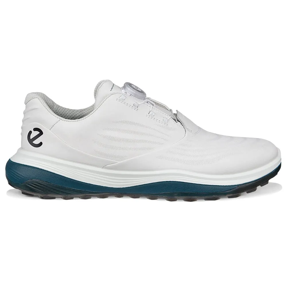 Ecco Golf Lt1 Hybrid Boa Spikeless Waterproof Shoes - White/Petrol Keep Going Strong