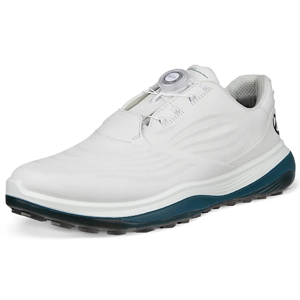 Footwear for the Fearless Own the Vibe Ecco Golf Lt1 Hybrid Boa Spikeless Waterproof Shoes - White/Petrol