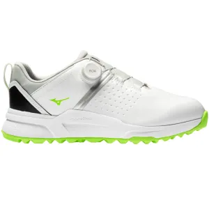 Loud Looks, Smooth Moves No Limits, Just Style Mizuno Hazard Boa Spikeless Waterproof Shoes - White/Green Gecko