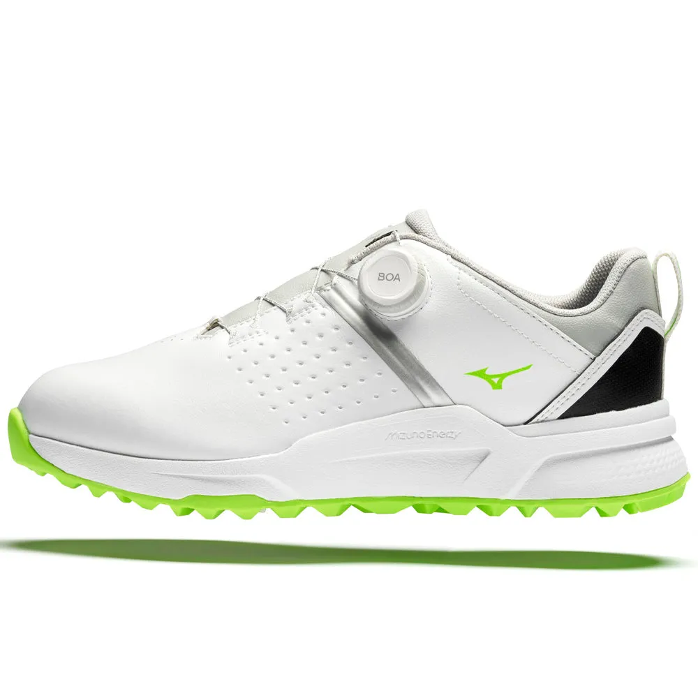 Mizuno Hazard Boa Spikeless Waterproof Shoes - White/Green Gecko Redefine Classic Built to Move You