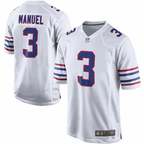 Mens Buffalo Bills EJ Manuel White Alternate Game Jersey