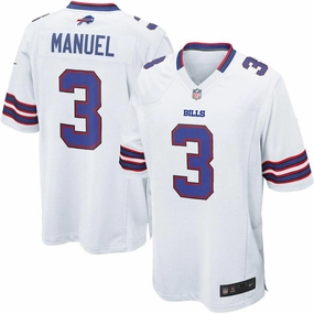 Mens Buffalo Bills EJ Manuel White Game Jersey
