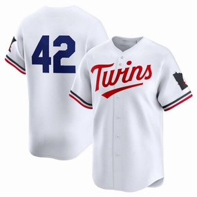 Minnesota Twins 2024 #42 Jackie Robinson Day Home Limited Jersey a?? White Stitches Baseball Jerseys