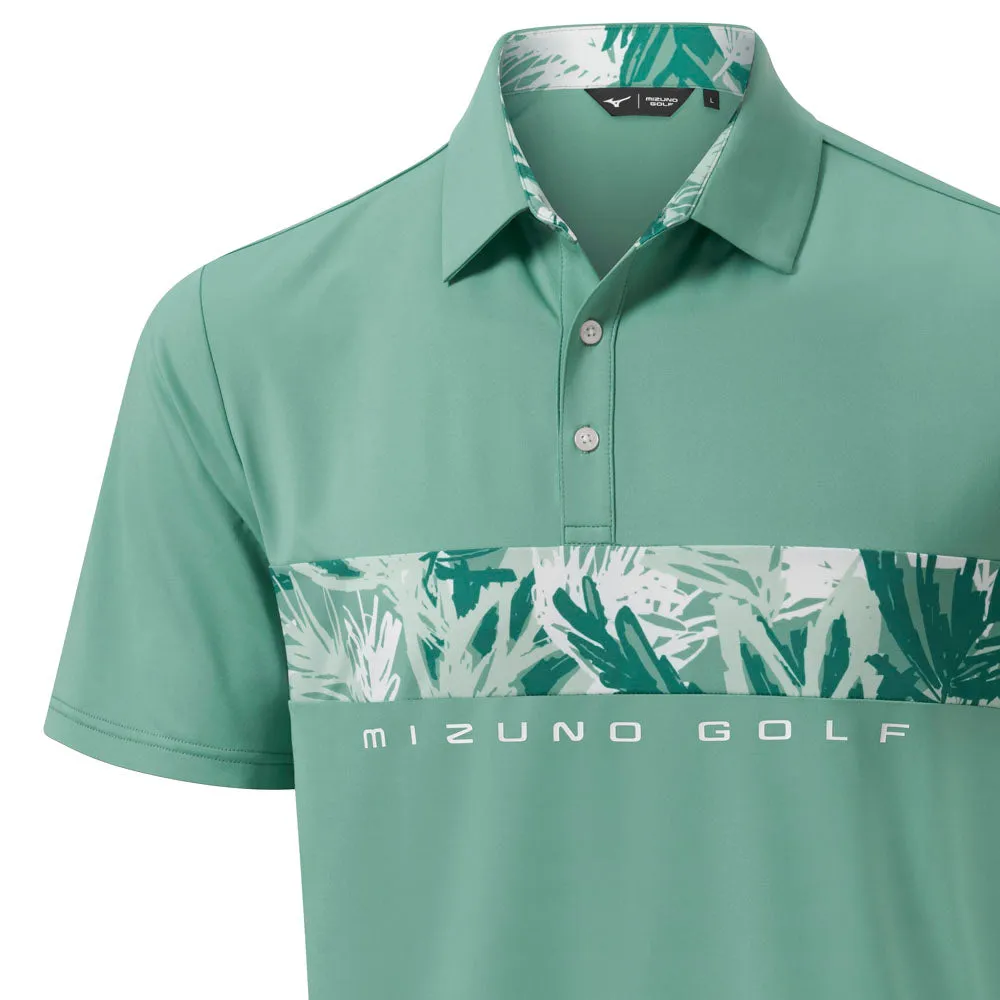 Mizuno Cali Stripe Polo Shirt - Canton Green Black Friday Exclusive