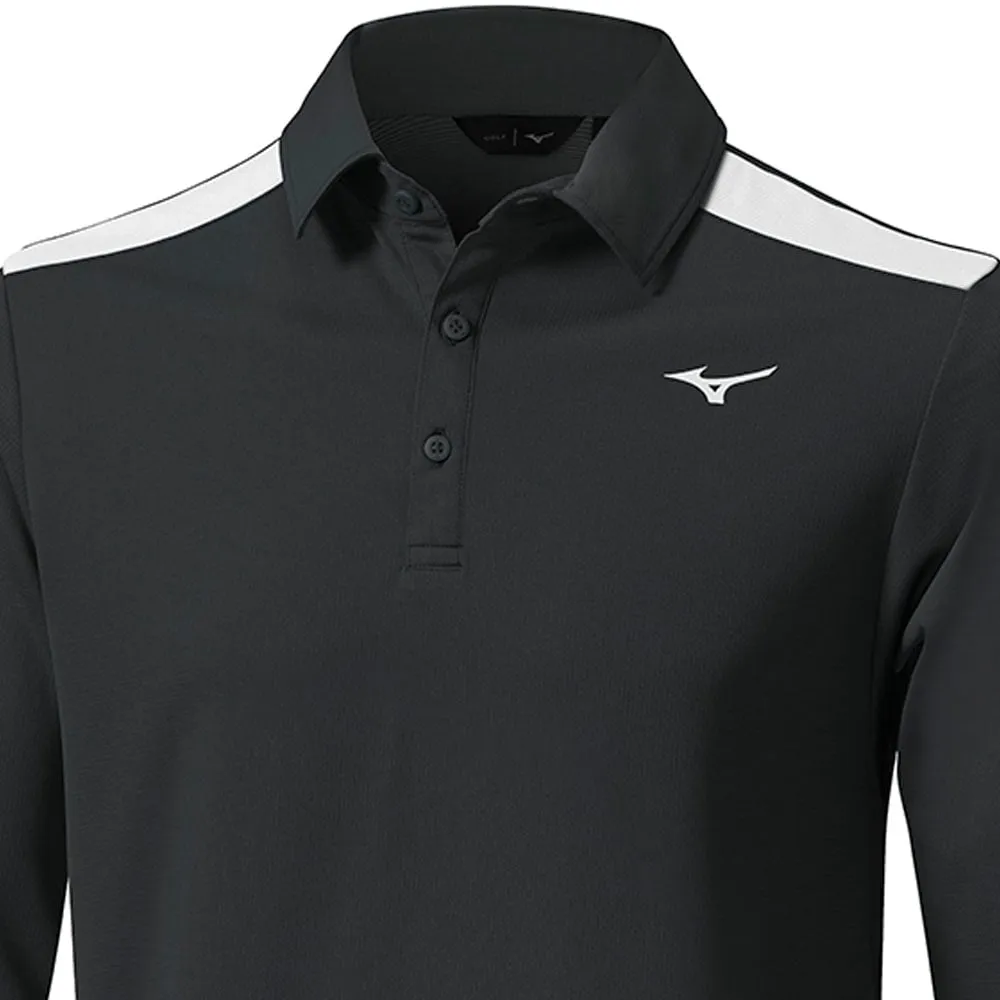 Mizuno Elite Long Sleeve Polo Shirt - Black Chase What Moves You