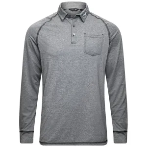 Loud Looks, Smooth Moves Mizuno Melange Longsleeve Polo Shirt - Black