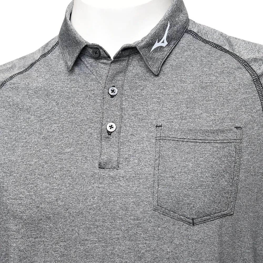Special Offer Step Out Boldly Mizuno Melange Longsleeve Polo Shirt - Black
