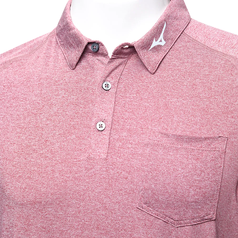Mizuno Melange Longsleeve Polo Shirt - Burgundy Hit Your Next Level