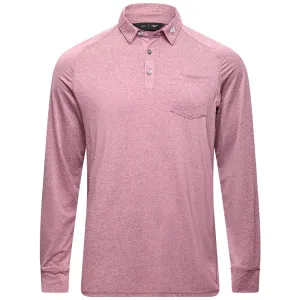 Limited Time Offer Mizuno Melange Longsleeve Polo Shirt - Burgundy