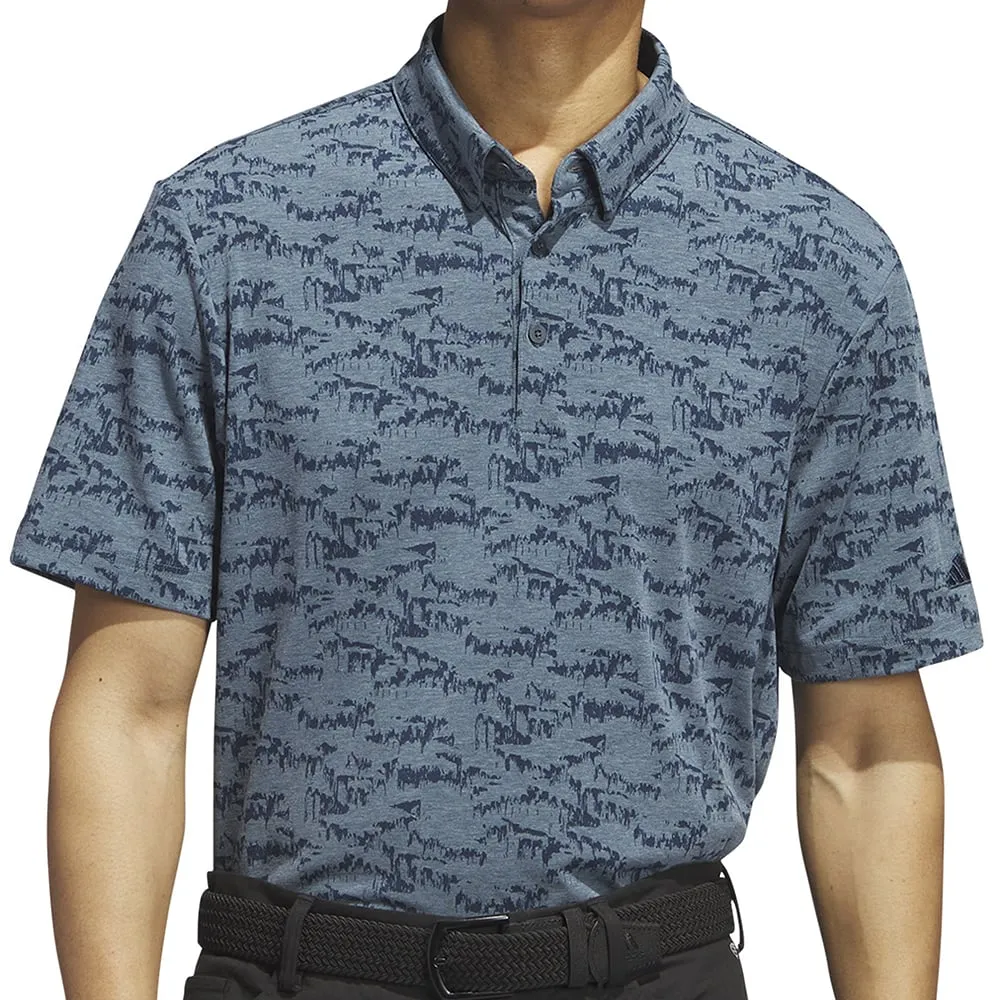Lead with Style Adidas Go-To Print Polo Shirt - Arctic Night