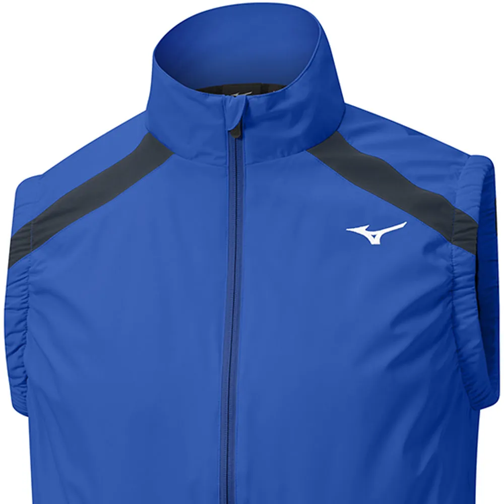 Mizuno Breath Thermo Move Tech Gilet - Blue Rule the Streets Confidence Starts Here