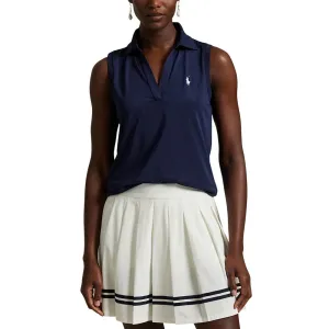 Steal Performance Unleashed Rlx Ralph Lauren Women'S Tour Pique V-Neck Sleeveless Polo Shirt - Refined Navy