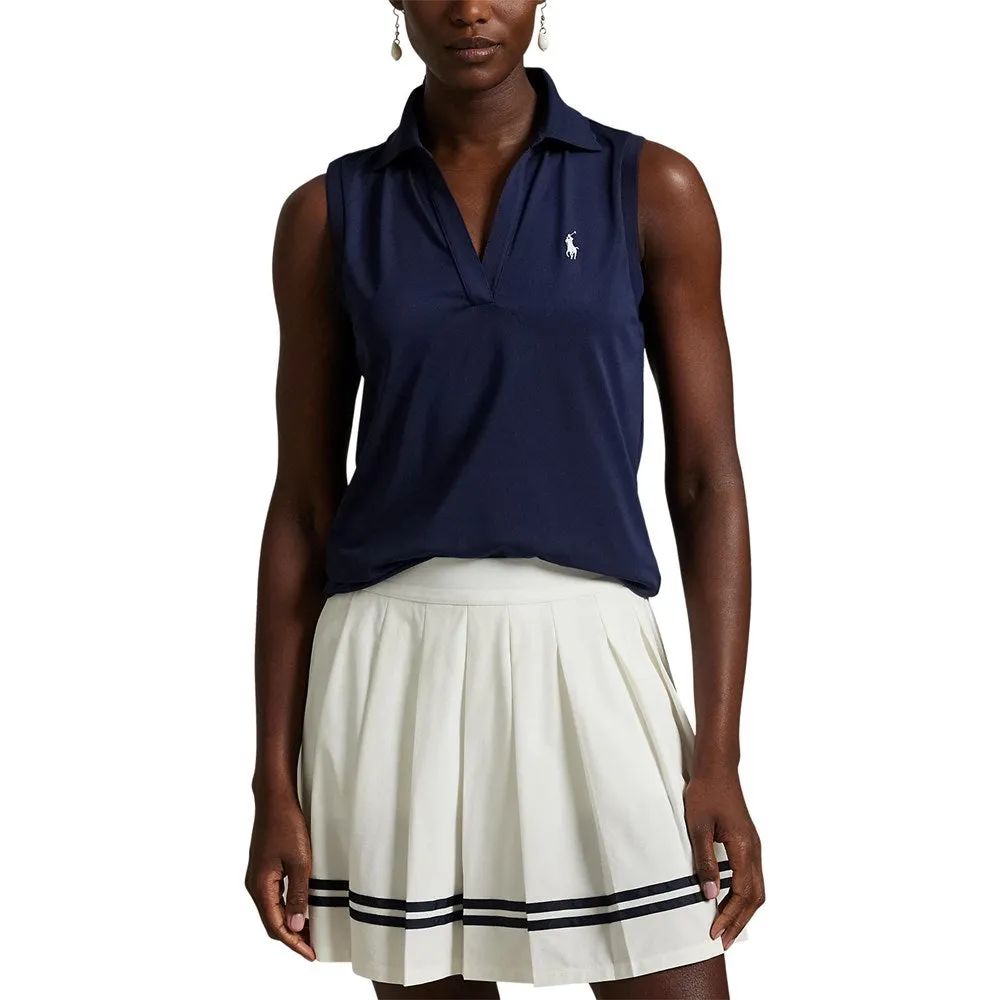 Steal Performance Unleashed Rlx Ralph Lauren Women'S Tour Pique V-Neck Sleeveless Polo Shirt - Refined Navy