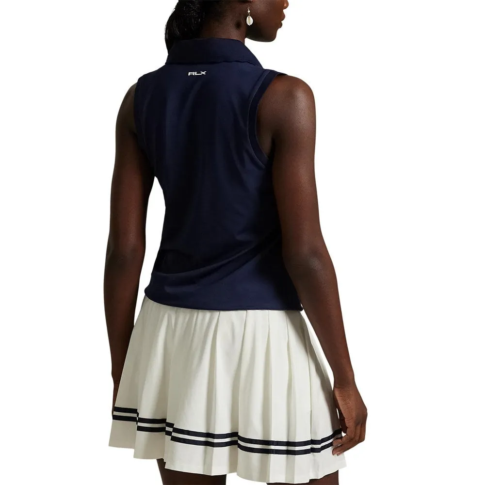 Easter Sale Rlx Ralph Lauren Women'S Tour Pique V-Neck Sleeveless Polo Shirt - Refined Navy
