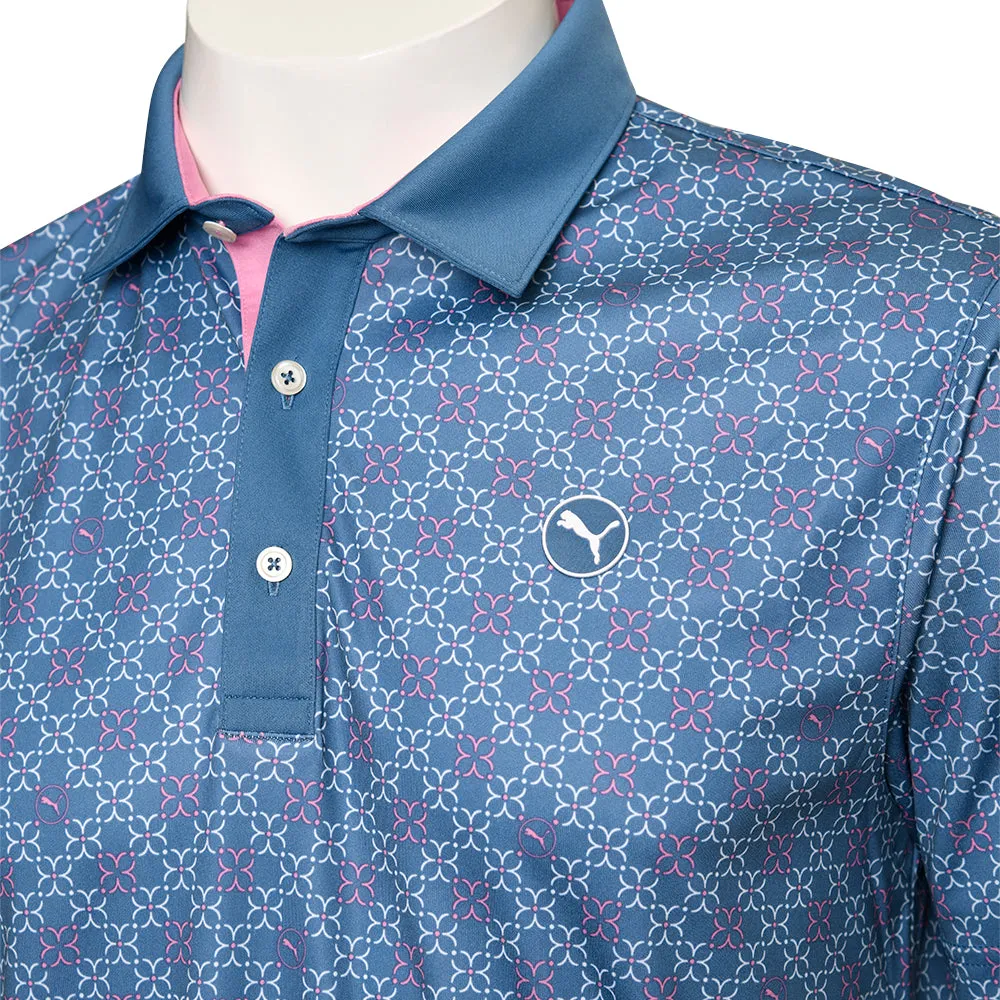 Puma Pure Monogram Polo Shirt - Blue Horizon/Mauved Out Special Offer