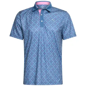 Puma Pure Monogram Polo Shirt - Blue Horizon/Mauved Out Exclusive Deal Fearlessly You