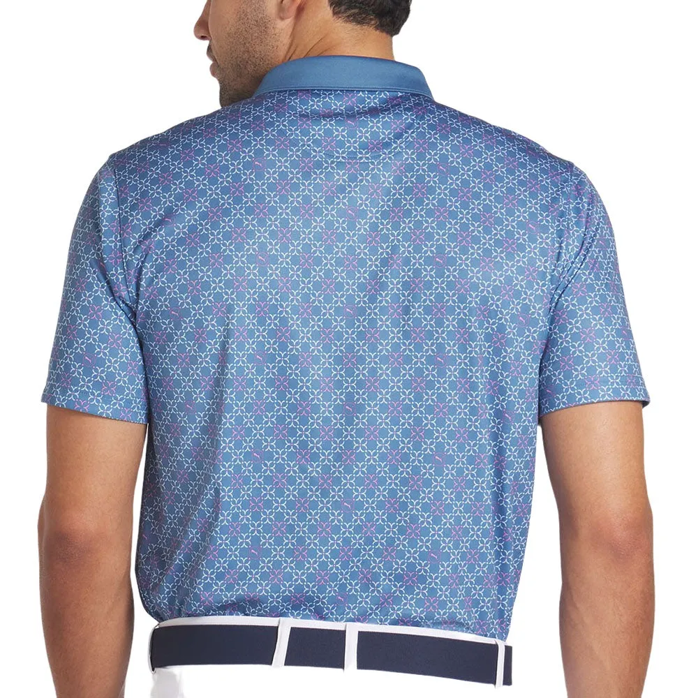 Puma Pure Monogram Polo Shirt - Blue Horizon/Mauved Out Rise Every Time Made to Turn Heads