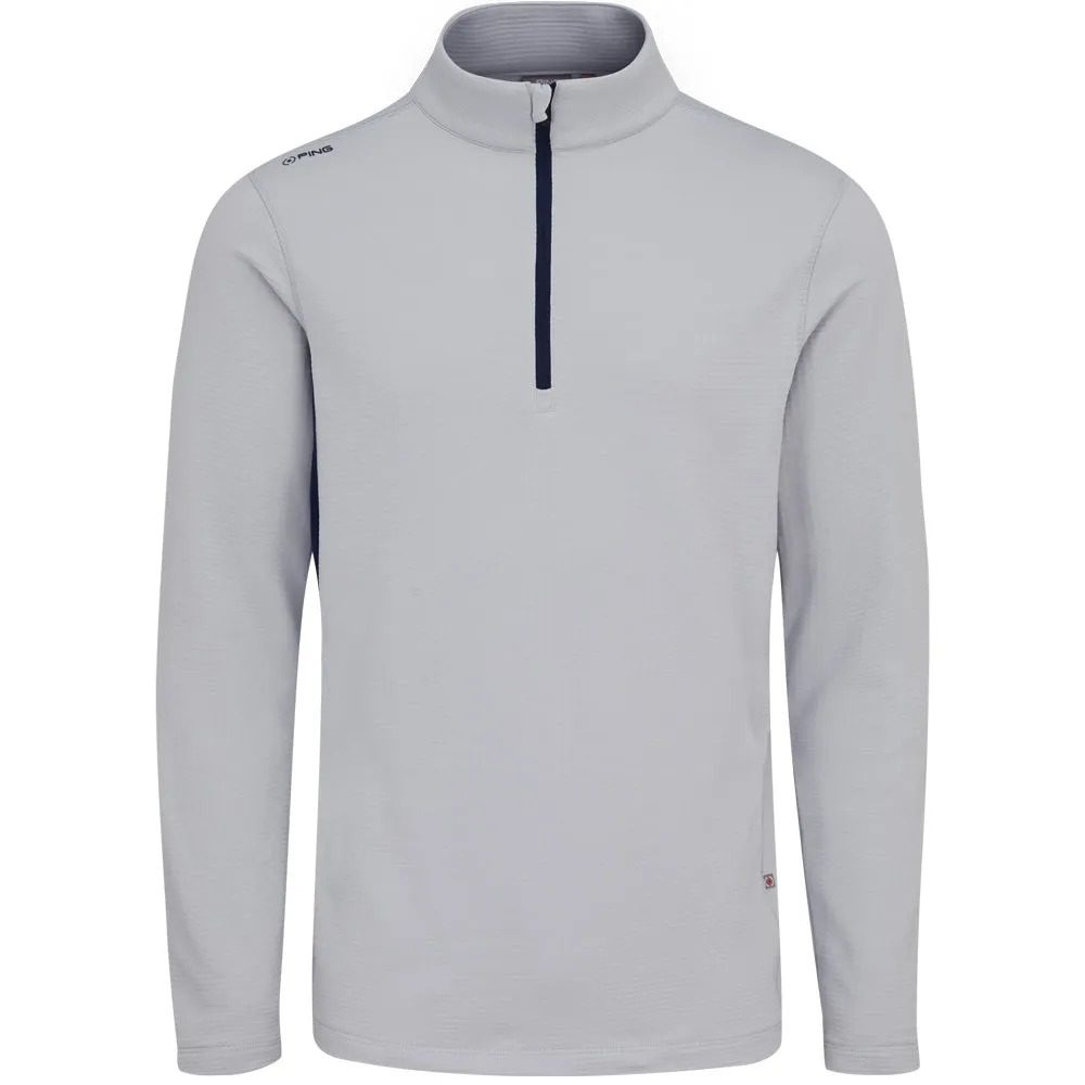 Father's Day Sale Christmas Day Sale Ping Rhodri Mid-Layer 1/2 Zip Pullover  - Silver/Navy