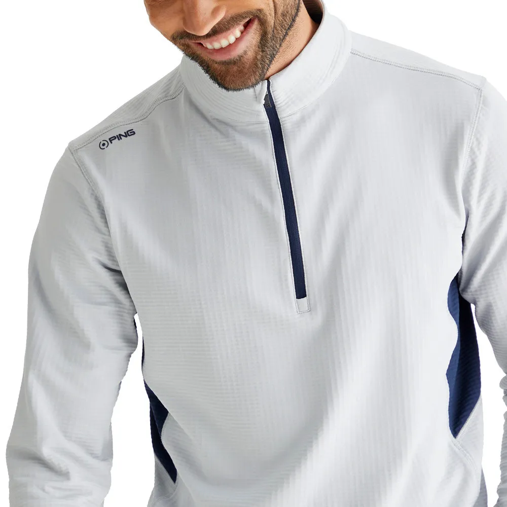 Step Into Strength Ping Rhodri Mid-Layer 1/2 Zip Pullover  - Silver/Navy