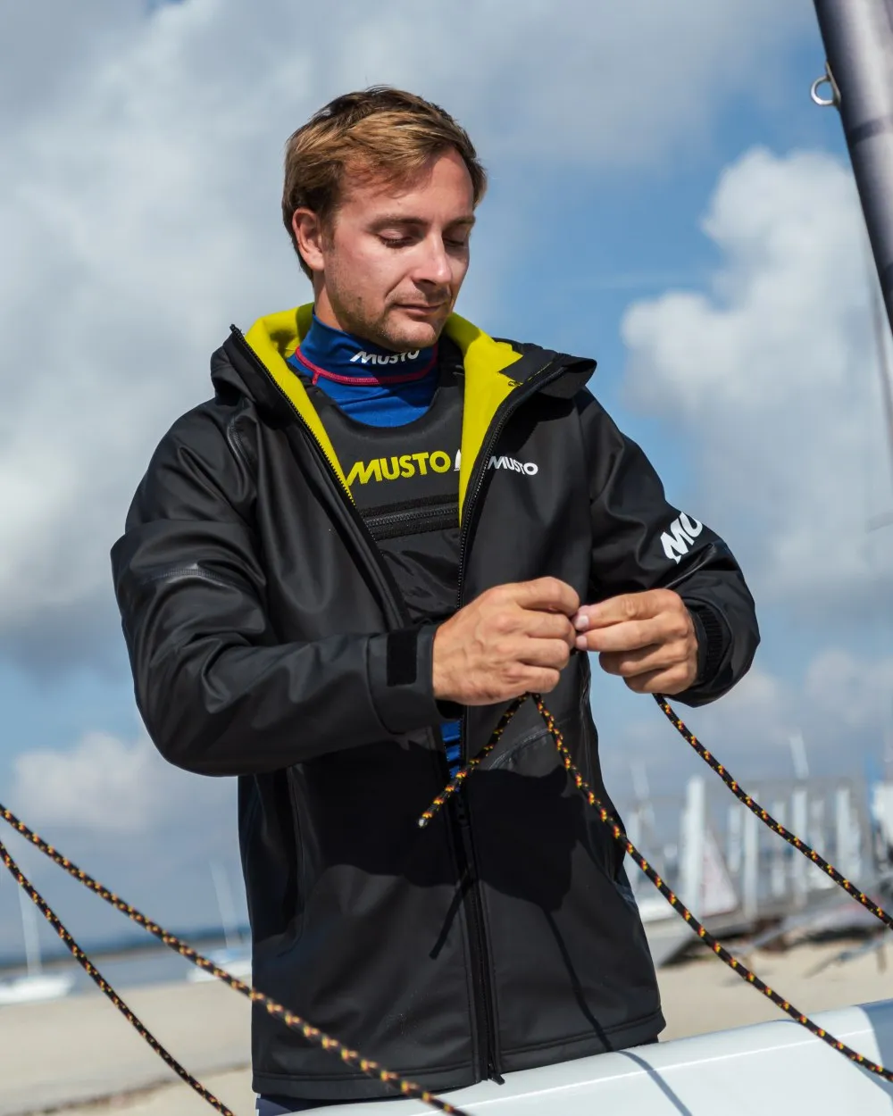 Musto Championship Aqua Hoodie Jacket Men's Jackets and Coats