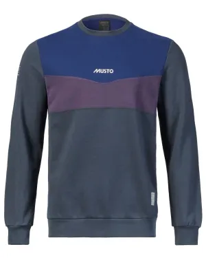 Musto Mens 64 Tri Colour Sweatshirt Cotton Crew Sweatshirts
