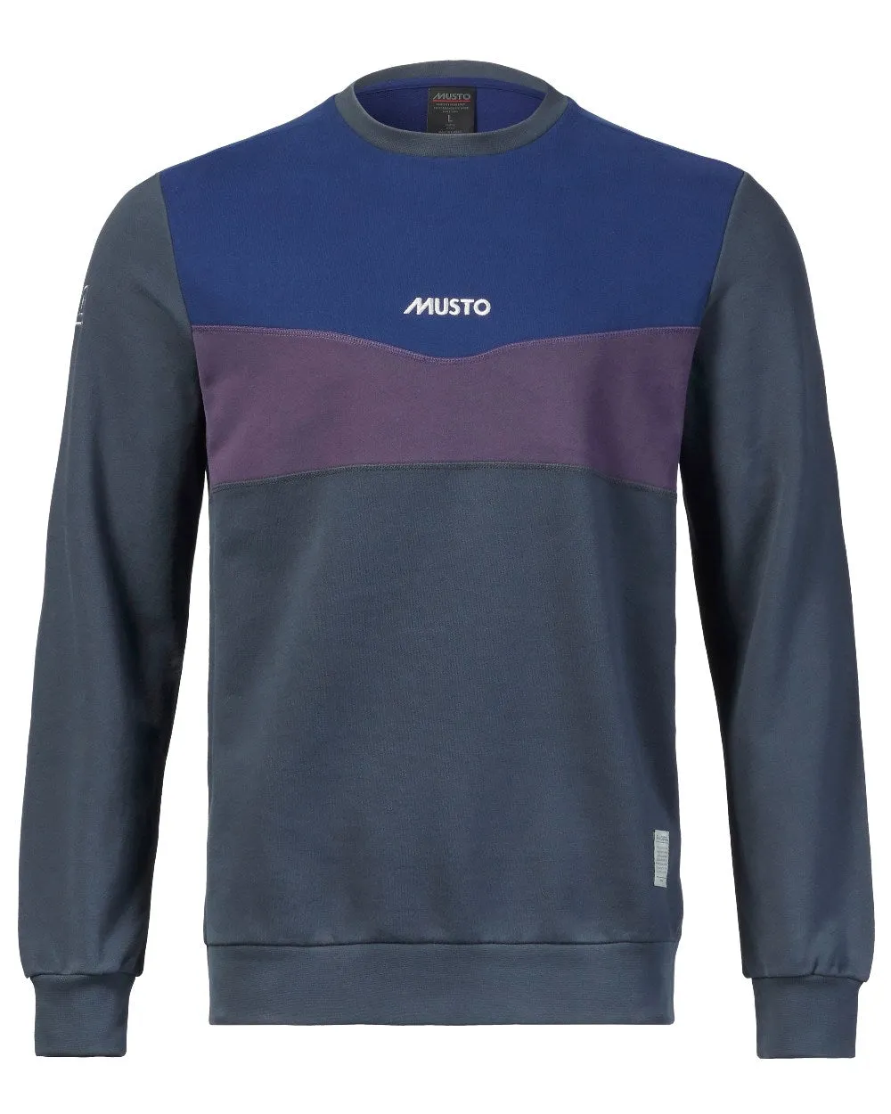Musto Mens 64 Tri Colour Sweatshirt Cotton Crew Sweatshirts