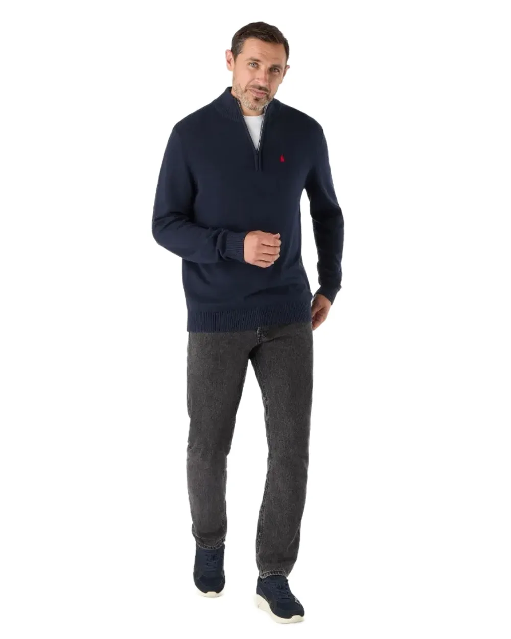 Musto Mens Original Quarter Zip Neck Knit Sweater Zip Neck Sweaters Men