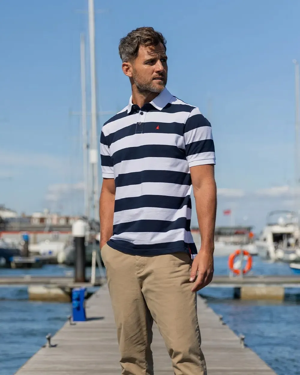Musto Mens Original Striped Short Sleeve Polo Shirt Musto Sport Shirts