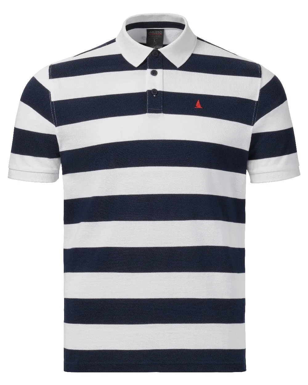 Musto Mens Original Striped Short Sleeve Polo Shirt Sailing Performance Polos