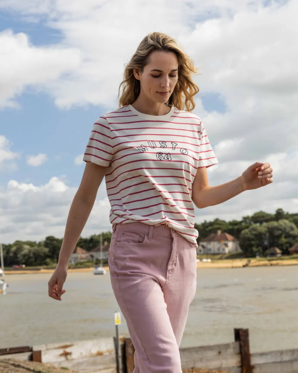 Musto Womens Classic Striped Short Sleeve T-Shirt Sailing Logo T-shirts