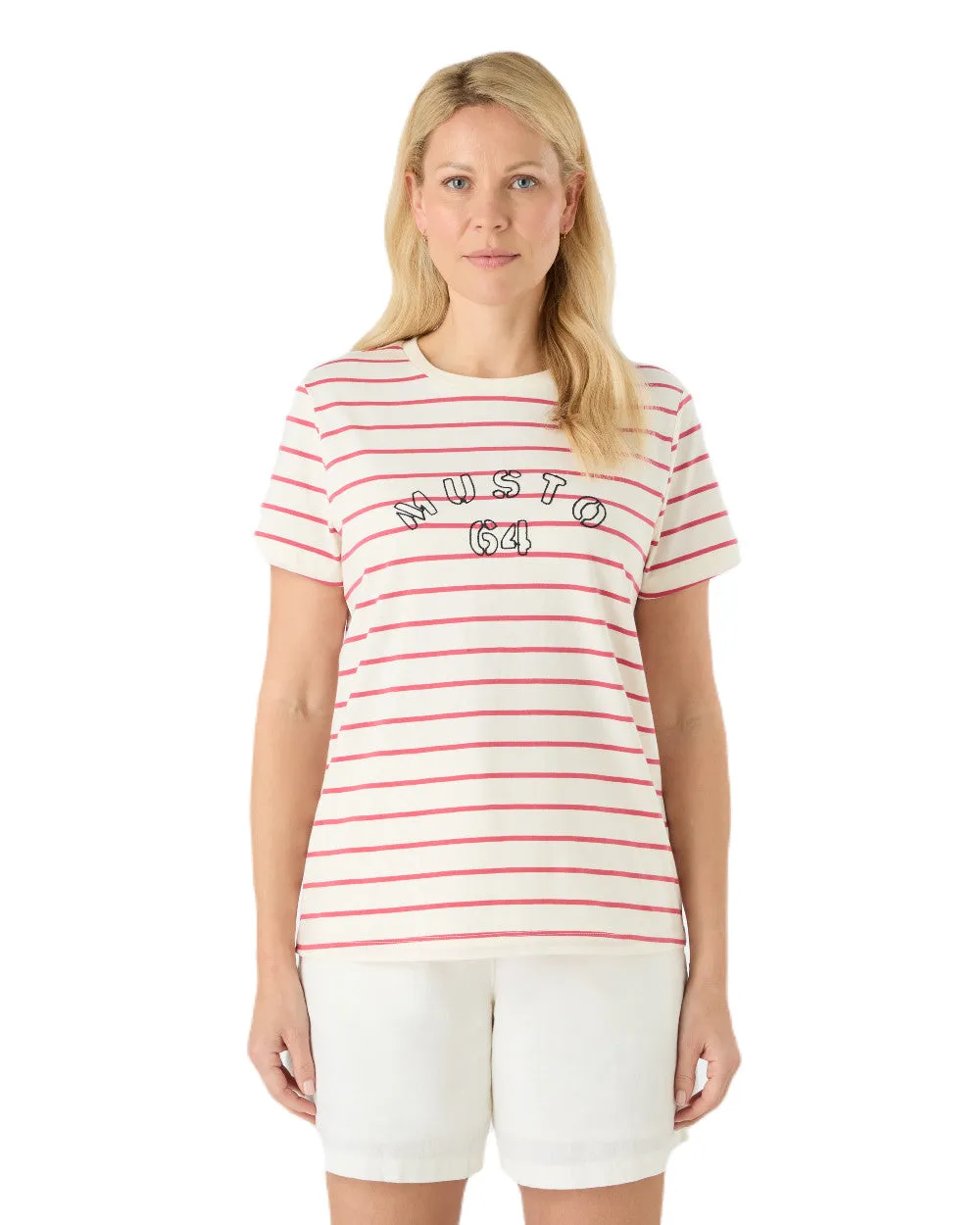 Musto Womens Classic Striped Short Sleeve T-Shirt Sailing Logo T-shirts
