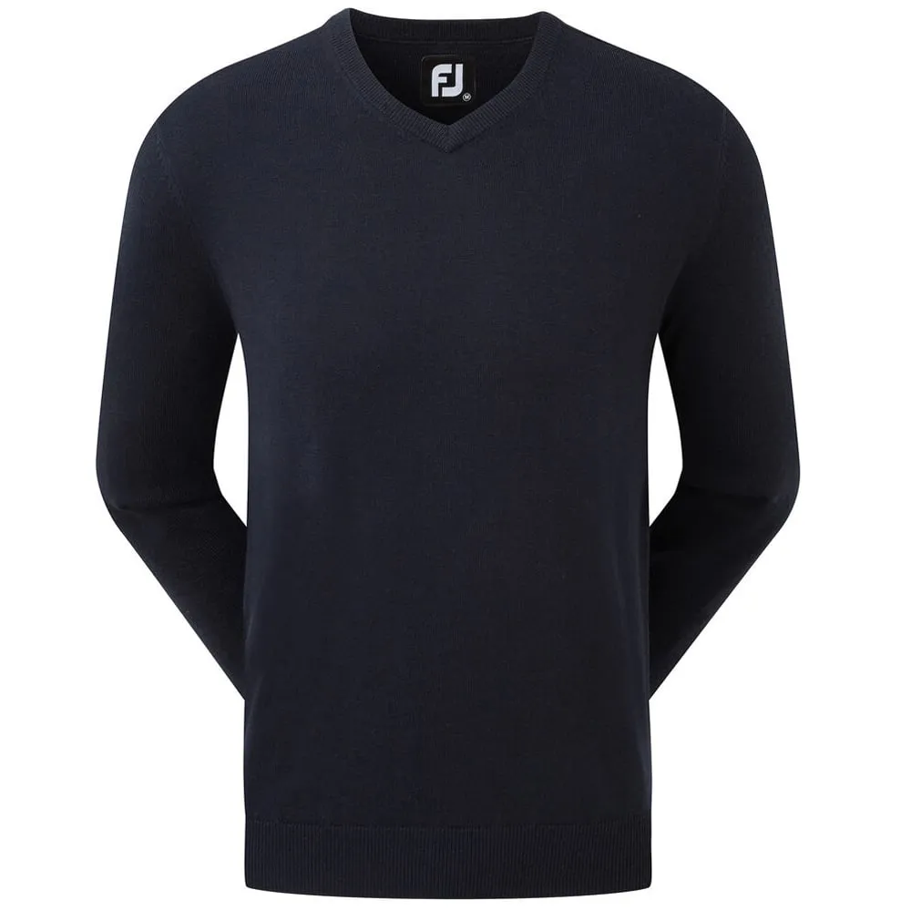 Footjoy Wool Blend V-Neck Pullover - Navy Own Every Step