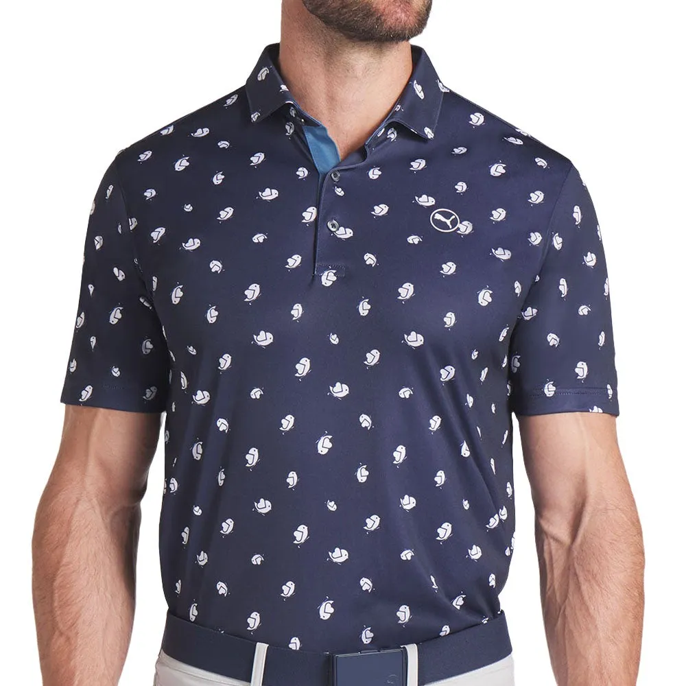 Step into the Beat President's Day Sale Puma Pure Love Birdies Polo Shirt - Deep Navy/White Glow