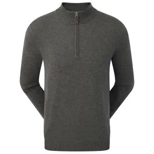 Footjoy Wool Blend 1/2 Zip Pullover - Heather Charcoal Valentine's Day Sale
