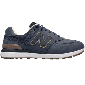 New Balance 574 Greens V2 Spikeless Waterproof Shoes - Navy/Gum Great Value Autumn Sale