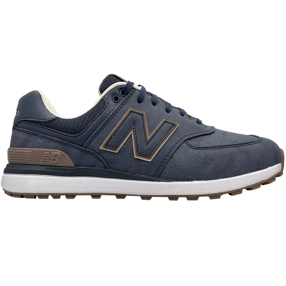 New Balance 574 Greens V2 Spikeless Waterproof Shoes - Navy/Gum Great Value Autumn Sale