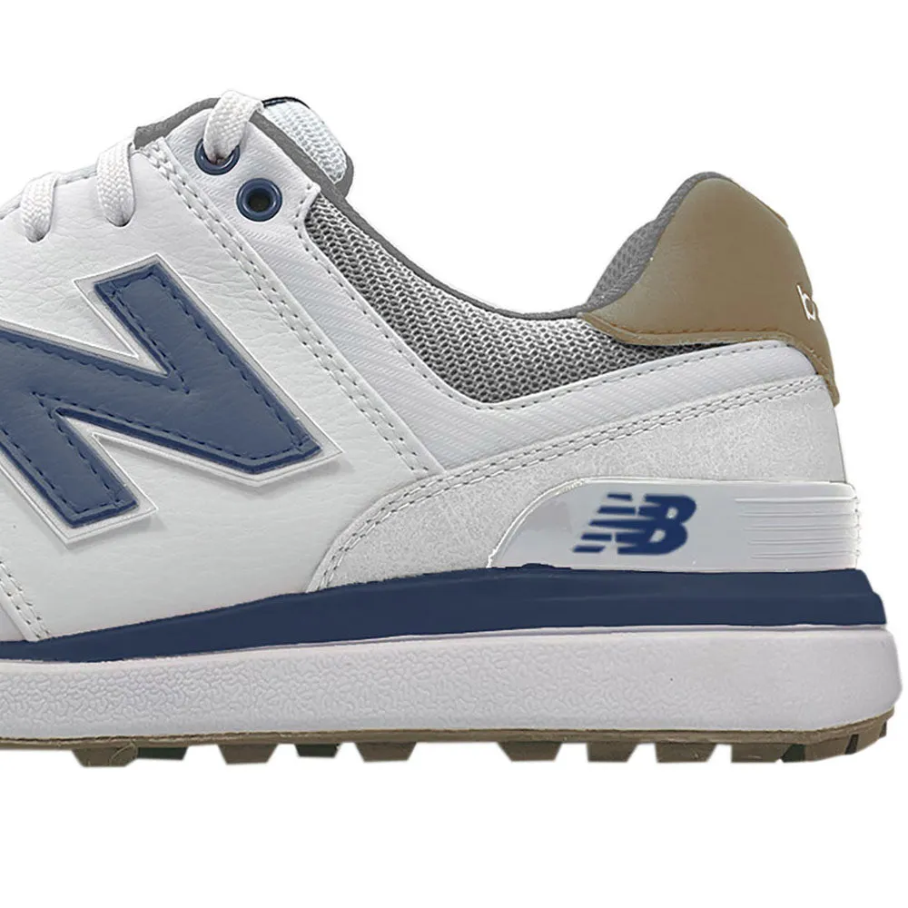 New Balance 574 Greens V2 Spikeless Waterproof Shoes - White/Navy Stride with Confidence