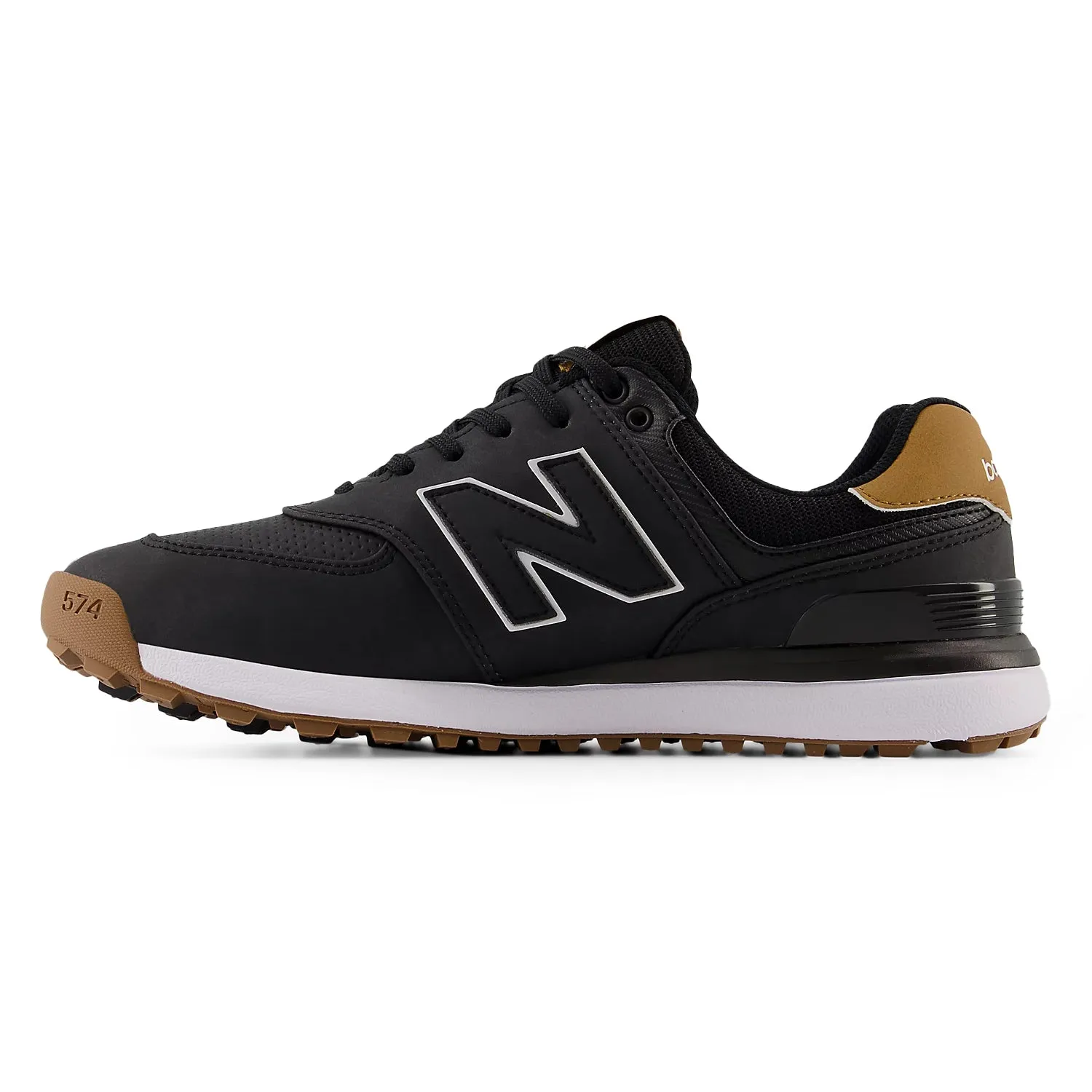 New Balance 574 Greens V2 Spikeless Wide (Ee) Golf Shoes - Black/Gum Exclusive Deal