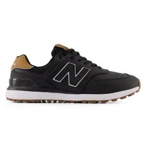 President's Day Sale New Balance 574 Greens V2 Spikeless Wide (Ee) Golf Shoes - Black/Gum