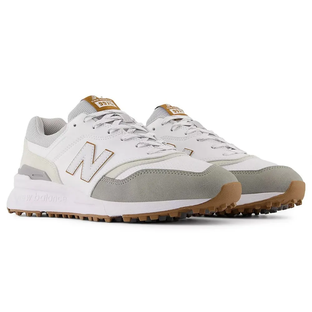 New Balance 997 Spikeless Wide (Ee) Golf Shoes - White/Grey Black Friday Offer Move Beyond Ordinary