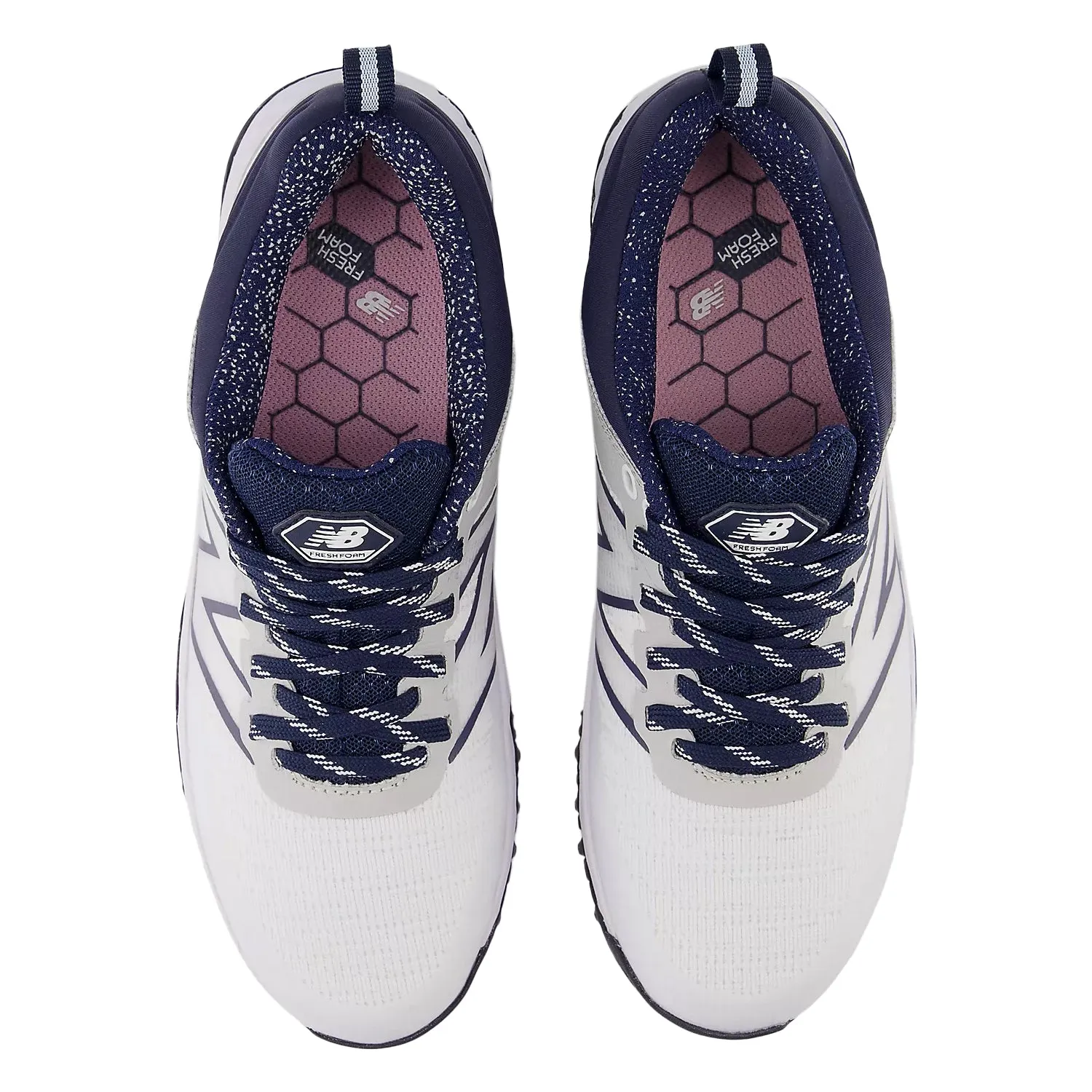New Balance Women'S Fresh Foam Contend V2 Wide Spikeless Golf Shoes -White/Navy Steal