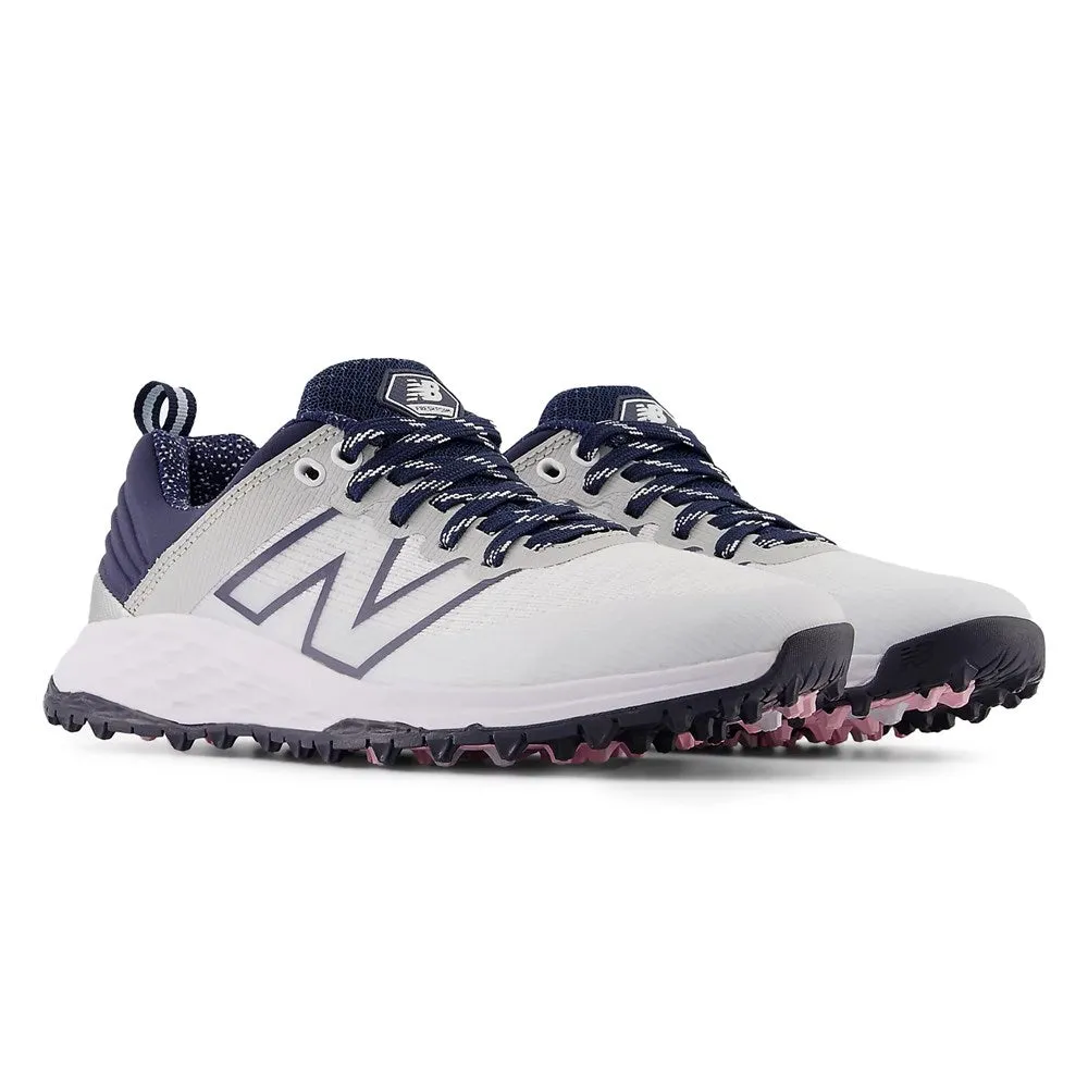 New Balance Women'S Fresh Foam Contend V2 Wide Spikeless Golf Shoes -White/Navy Hit Your Next Level Own the Streets