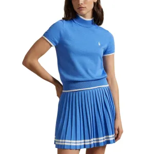 Rlx Ralph Lauren Women'S Short Sleeve Mock Neck Pullover - Summer Blue Economical Walk with Purpose