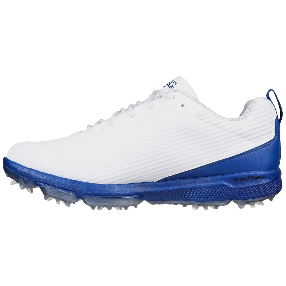 Skechers Go Golf Pro 5 Hyper Spiked Waterproof Shoes - White/Blue Unapologetically You